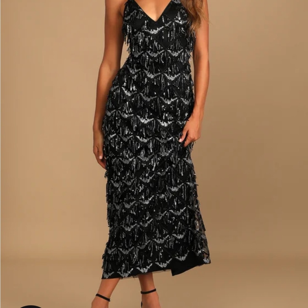 Elegant Black Sequin Dress